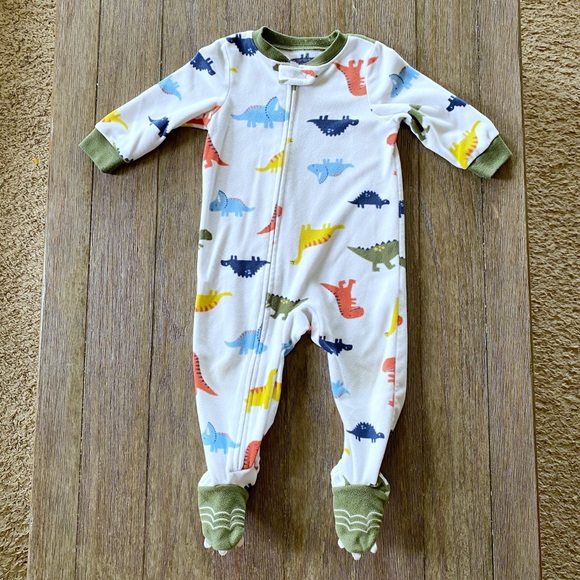 4/$20 Carter’s Dino footie pajamas 12 month - Picture 1 of 7